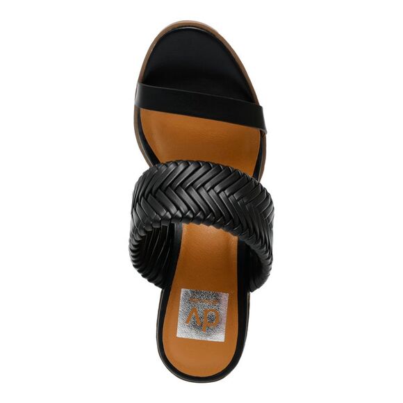 DOLCE VITA Womens Black Bambi Round Toe Stacked Heel Slip On Heeled Sandal 7.5 M - Picture 3 of 5